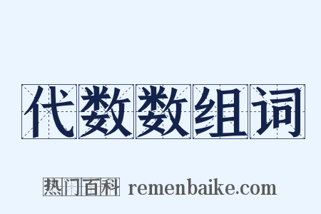 代数数组词是什么意思的图片